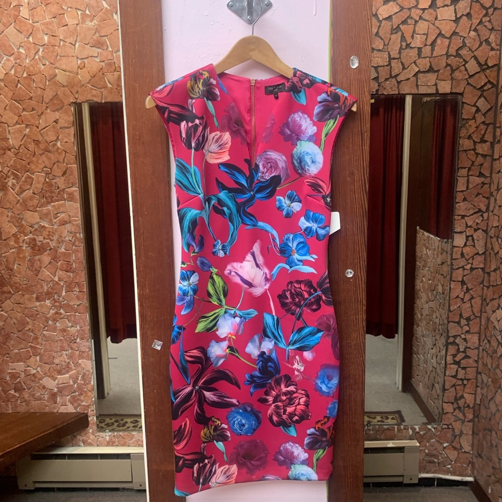 Floral Pink Dress size 2 looks new